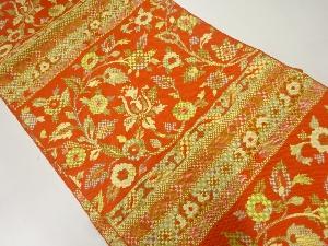 草花模様織出し名古屋帯